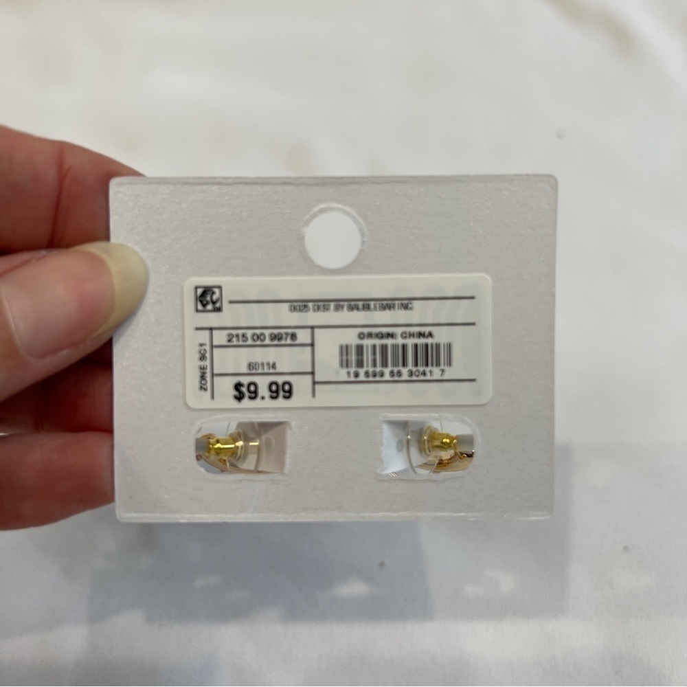 Sugarfix by Baublebar Faux Pearl Gold‎ Tone Double Hoop Earrings - Picture 3 of 4